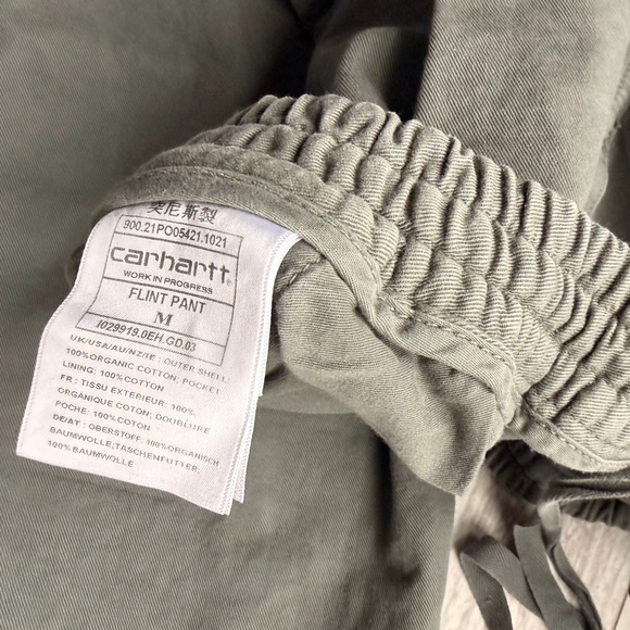 green-grey carhartt wip flint pants - size medium - Picture 3 of 4